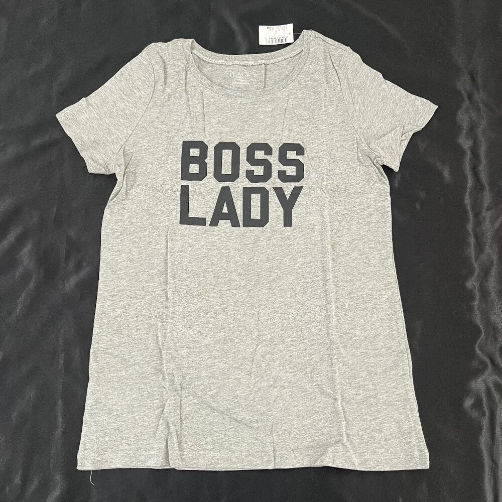 BOSS LADY T-shirt Gray NEW Children's place size Small women